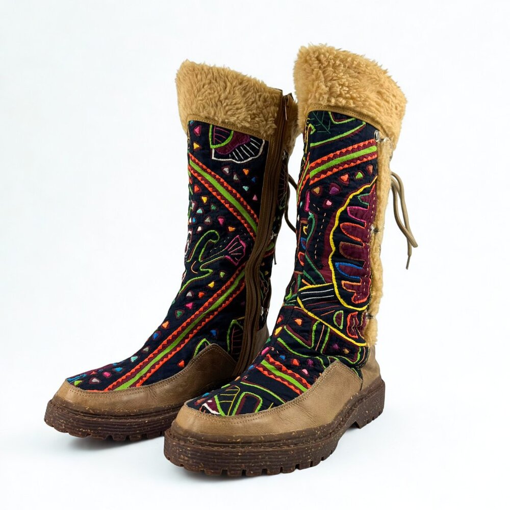 Handmade Mabacol Tall Boots – Colorful, Eco-Friendly, Zip-Up, Natural Materials